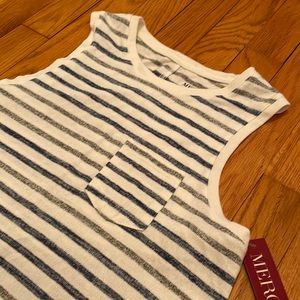 NWT blue and gray striped white Merona tank top